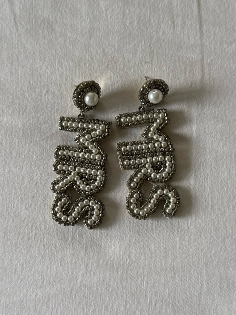 Pearl-Embellished Silver Drop Earrings - Women's Jewelry